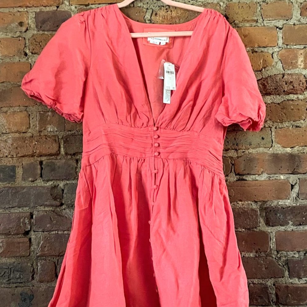 Anthropologie Katerina Button-Front Mini Dress Size L NWT